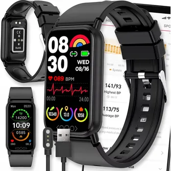 Hodinky CHYTRÝ NÁRAMEK SMART ŘEMÍNEK HODINKY ČERNÉ AMOLED SPORTOVNÍ ŘEMÍNEK ACTIVE PRO