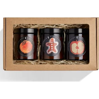 Svíčka Vonná svíčka sójová Perník Jablečný Koláč Pomeranč s kořením Flagolie 3 ks