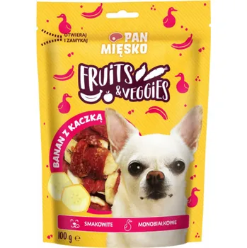 Pamlsek pro psa PAN MIĘSKO Fruits & Veggies Banana with duck - pamlsek pro psa - 100g