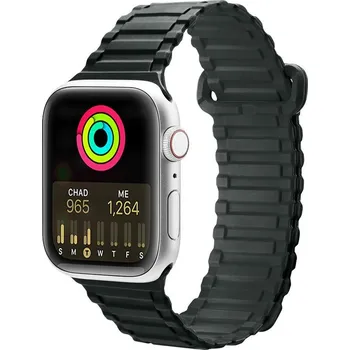 Řemínek na hodinky Řemínek Dux Ducis Strap (verze Armor) pro Apple Watch Ultra, SE, 9, 8, 7, 6, 5, 4, 3, 2, 1 (49, 45, 44, 42 mm) silikonový magnetický řemínek zelený