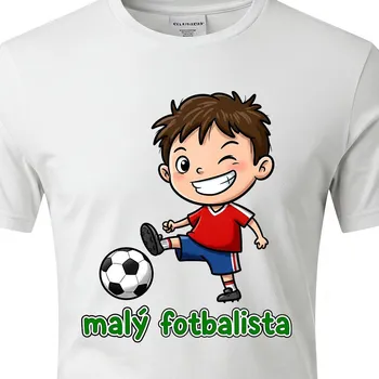 Dětské tričko Malý fotbalista - velikost 122, Barva Bílá