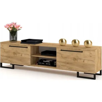 Televizní stolek Stojící TV stolek / skříňka pod TV Dąb Craft Černá 180