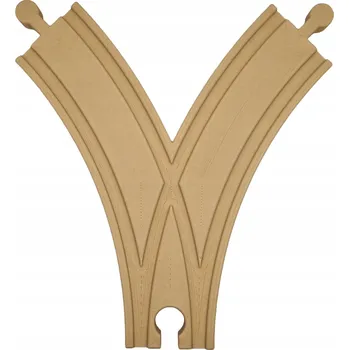 Vláček a vláčkodráha Velká výhybka typu Y pro dřevěnou vláčkodráhu