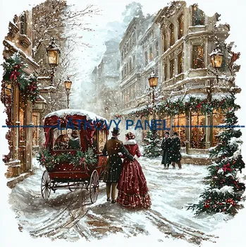 Látkový panel - Zimní retro - ZIM-233 Velikost: 20x20cm, Materiál: Mikroplyš