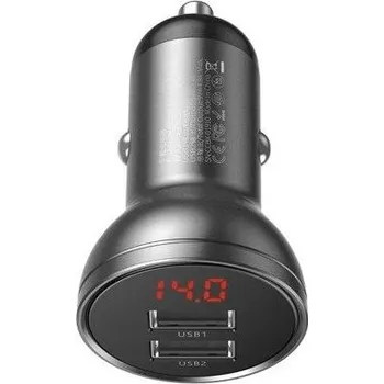 Baseus 2-portová USB nabíječka do auta šedá 4,8A, 24W