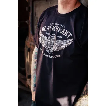 Pánské tričko Pánské Triko BLACK HEART WINGS Barva: Černá, Velikost: XL