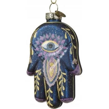 Vánoční ozdoba Vánoční Koule - fialová ruka Fatimy