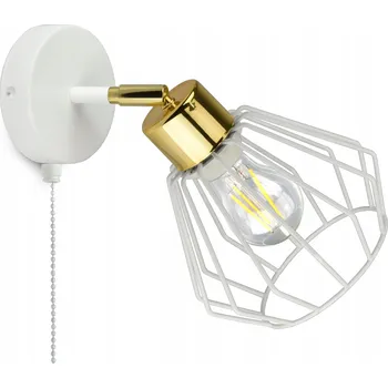 Nástěnné svítidlo Nástěnná lampa GLAMOUR Bílá Zlatá s vypínačem
