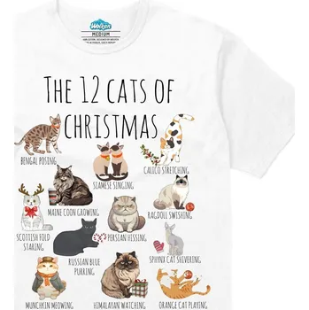 Pánské tričko Pánské tričko Dvanáct Koček Vánoc (Velikost: L, Barva: Bílá)