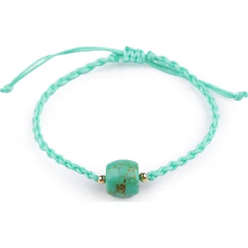 Náramek Náramek shamballa se skleněným korálkem - 4 zelený tyrkys