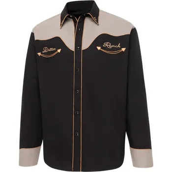 Pánská košile Stars & Stripes Košile westernová Yellowstone Cowboy Stars & Stripes, pánská, černá 3XL