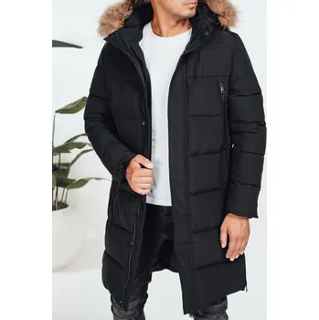Černá pánská dlouhá zimní prošívaná bunda TX5074 Velikost: 2XL