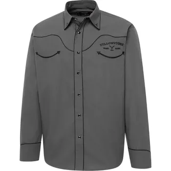 Pánská košile Stars & Stripes Košile westernová Yellowstone Stars & Stripes, pánská, grey XXL