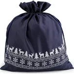 Dárkový vánoční / mikulášský pytlík 30x35 cm - 4 (14) modrá tmavá