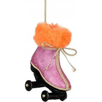 Obraz Kolečkové brusle s motivem kolečkových Vánoční Koule , tmavě růžová