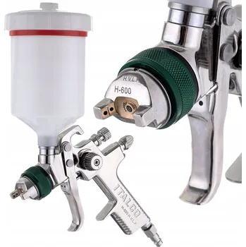 Stříkací pistole Lakovací pistole HVLP s horním plněním, tryska 1,8 mm, 600 ml nádobka, profesionální