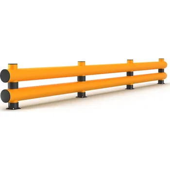 Dopravní značení Protinárazový ochranný trámek z plastu, dvojitá laťka, š 6000 mm, žlutý