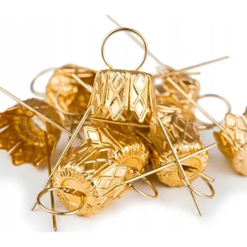 Vánoční dekorace Záponky na vánoční ozdoby kuličky, zlaté, 10 Ks Háčky