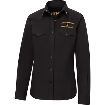 Dámská košile Stars & Stripes Košile westernová Yellowstone Dutton Ranch Stars & Stripes, dámská, černá M