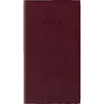 Kalendář Kalendarz kieszonkowy A6 2026 bordowy