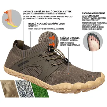 Pracovní obuv BNN BOSKY KHAKI Barefoot polobotka 0825060050 - 47