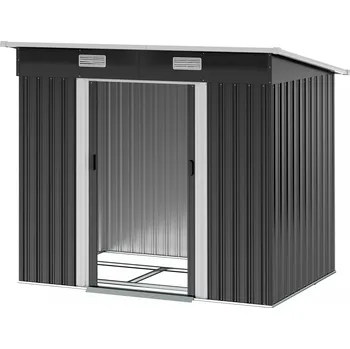 Zahradní domek Kůlna kovová 2,3 m² 207 x 130 x 182 cm | černá