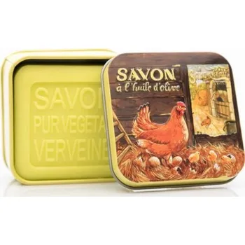 Koupelová kosmetika Marseillské mýdlo La Savonnerie de Nyons VERBENA BOX slepice 100g