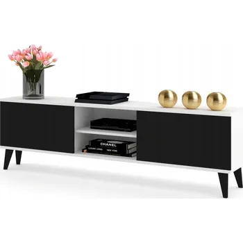 Komoda TV stolek Komoda Police Černá Bílá Skandi 120