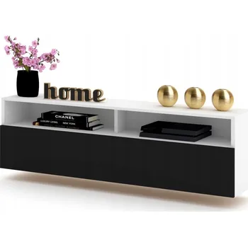 Komoda Závěsná skříňka RTV Komoda PLAY OPEN Bílá + Černá