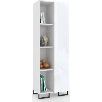 Komoda Vitrína RTV Komoda do obývacího pokoje Vysoká police Bílý Lesk