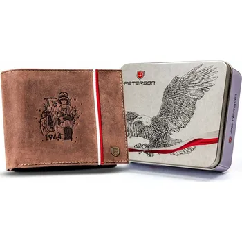 Peněženka Peterson pánská peněženka z přírodní kůže hnědá - muž