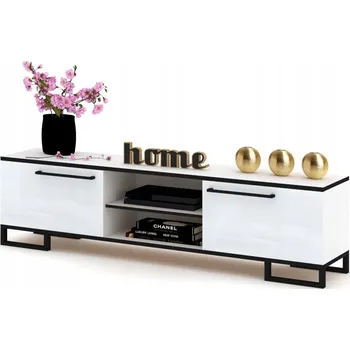 Komoda TV stolek Komoda Police BÍLÝ LESK ČERNÁ 100cm