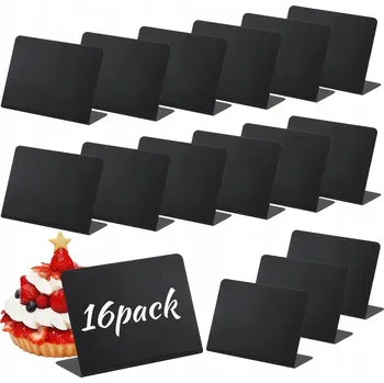 ČERNÉ KŘÍDOVÉ CENOVKY STOJÍCÍ POPISKY GASTRONOMICKÉ TABULKY SADA 16x