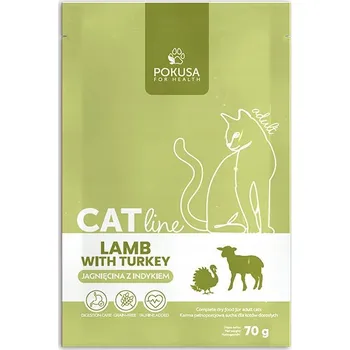 Krmivo pro kočku POKUSA KRMIVO SUCHÉ KRMIVO PRO KOČKY CATLINE JEHNĚČÍ S KRŮTOU ADULT 70G