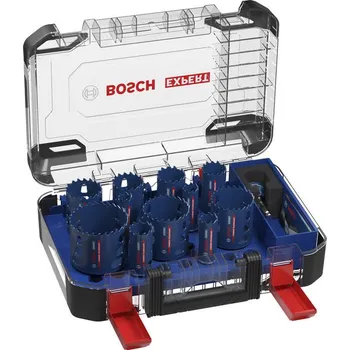 Příslušenství k vrtačce BOSCH Saw Set Děrovka EXPERT Multi Material Power Change Plus Hole, 20; 22; 25; 32; 35; 40; 44; 51; 60; 64; 76 x 60 mm, 14 pcs 2608901908 free_store_pickup