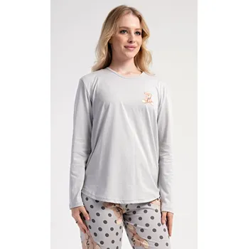 Dámské pyžamo Dámské pyžamo dlouhé Poppy šedá L