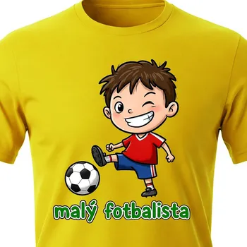 Chlapecké tričko Dětské tričko Malý fotbalista - velikost 122, Barva Žlutá