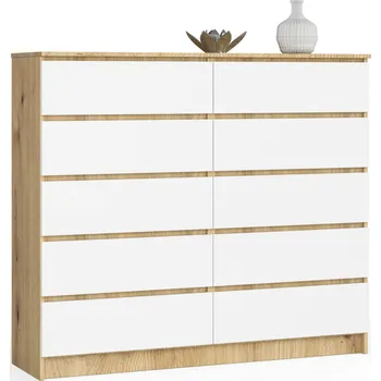 Dětská skříň KOMODA K140 10SZ CLP DUB ARTISAN / BÍLÁ