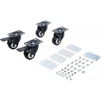 Skříňka na nářadí Otočná kolečka BGS 80015 k desce pro systémové kufry. Sada 4 ks (BGS1080015)