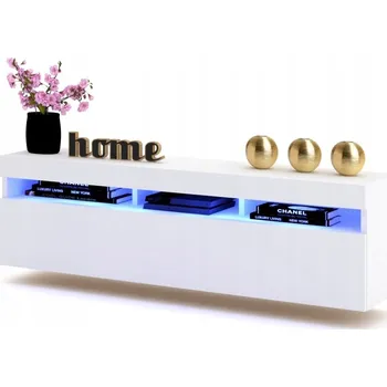 Komoda Závěsná skříňka pod TV Komoda PLAY Bílá Matná 160