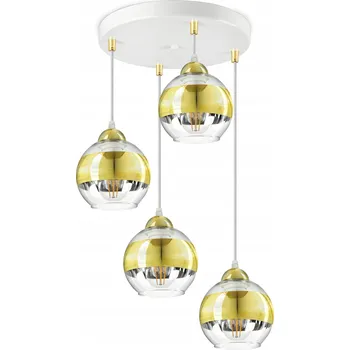 Stropní Svítidlo Lustr Bílý Zlatý GLASS EZ4 LED
