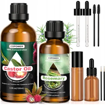 Vonný olej ESENCIÁLNÍ OLEJE DO DIFUZÉRŮ AROMATERAPIE ROZMARÝNOVÝ A RICINOVÝ 50+100ML