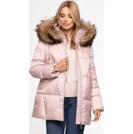 Světle růžová dámská zimní péřová bunda s prošíváním BLH 252517 FXR - pink Velikost: 2XL