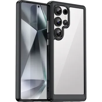 Pouzdro na mobilní telefon Hurtel Pouzdro Outer Space s gelovým rámečkem pro Samsung Galaxy S25 Ultra - černé