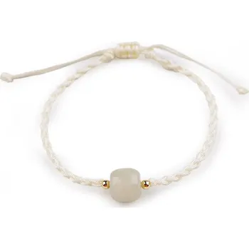 Náramek Náramek shamballa se skleněným korálkem - 1 krémová světlá