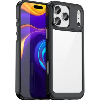 Pouzdro na mobilní telefon Hurtel Kryt Outer Space pro iPhone 17 Pro - černý a průhledný