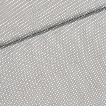 Bavlněné plátno 103000/7676, bílý puntík na středně šedé, š.140cm (látka v metráži)