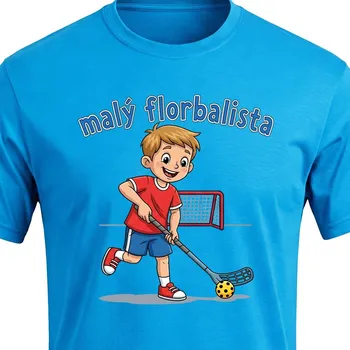 Dětské tričko Malý florbalista - velikost 134, Barva Tyrkysová