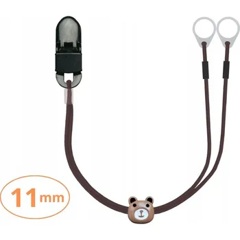 Dvojitý závěs - klip pro procesory řeči - hnědý s medvídkem