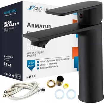 Vodovodní baterie Stojánková umyvadlová baterie Focus Sanitar Focus černá